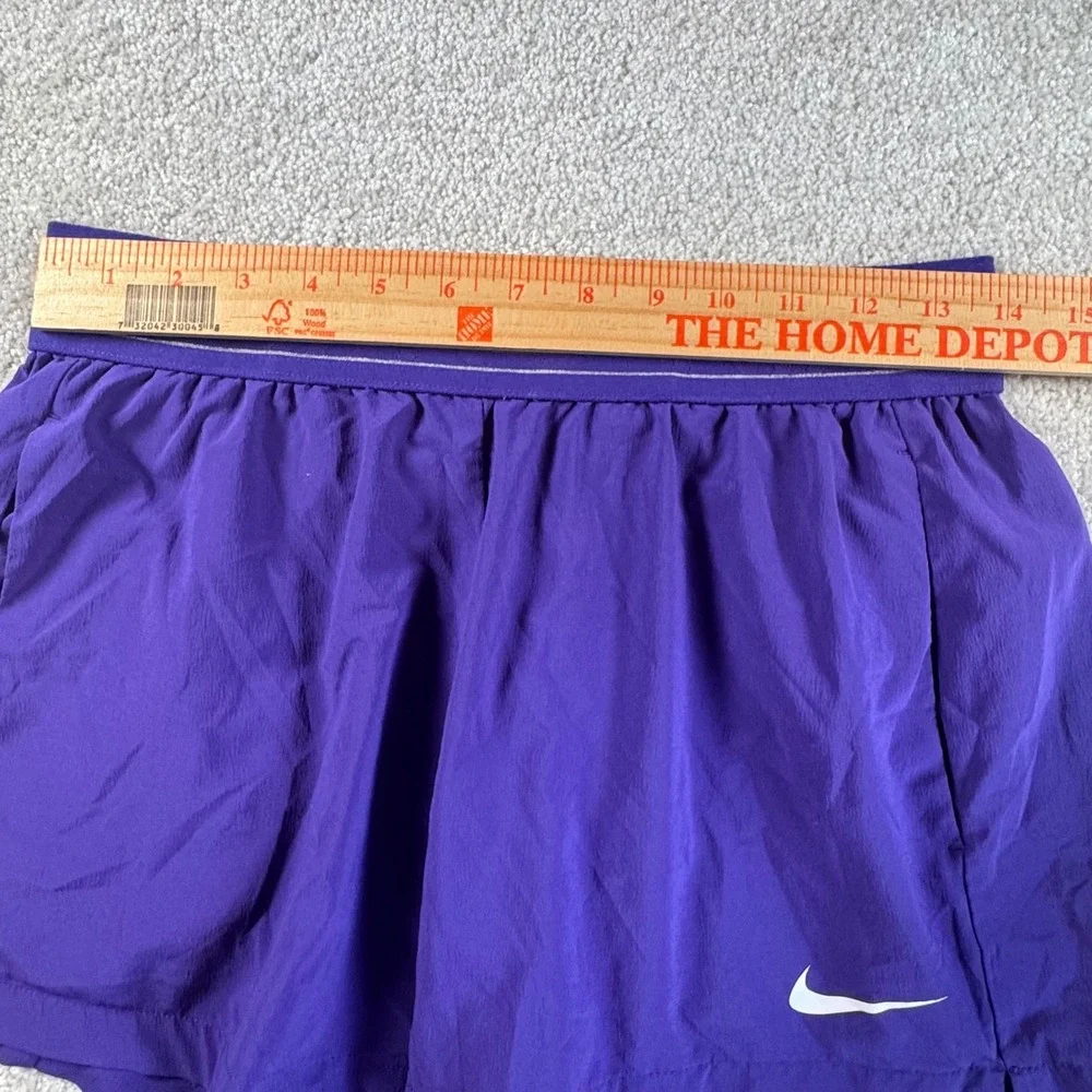 Nike Dri-FIT Womens Purple Running Athletic Shorts Small Elastic Waist Striped